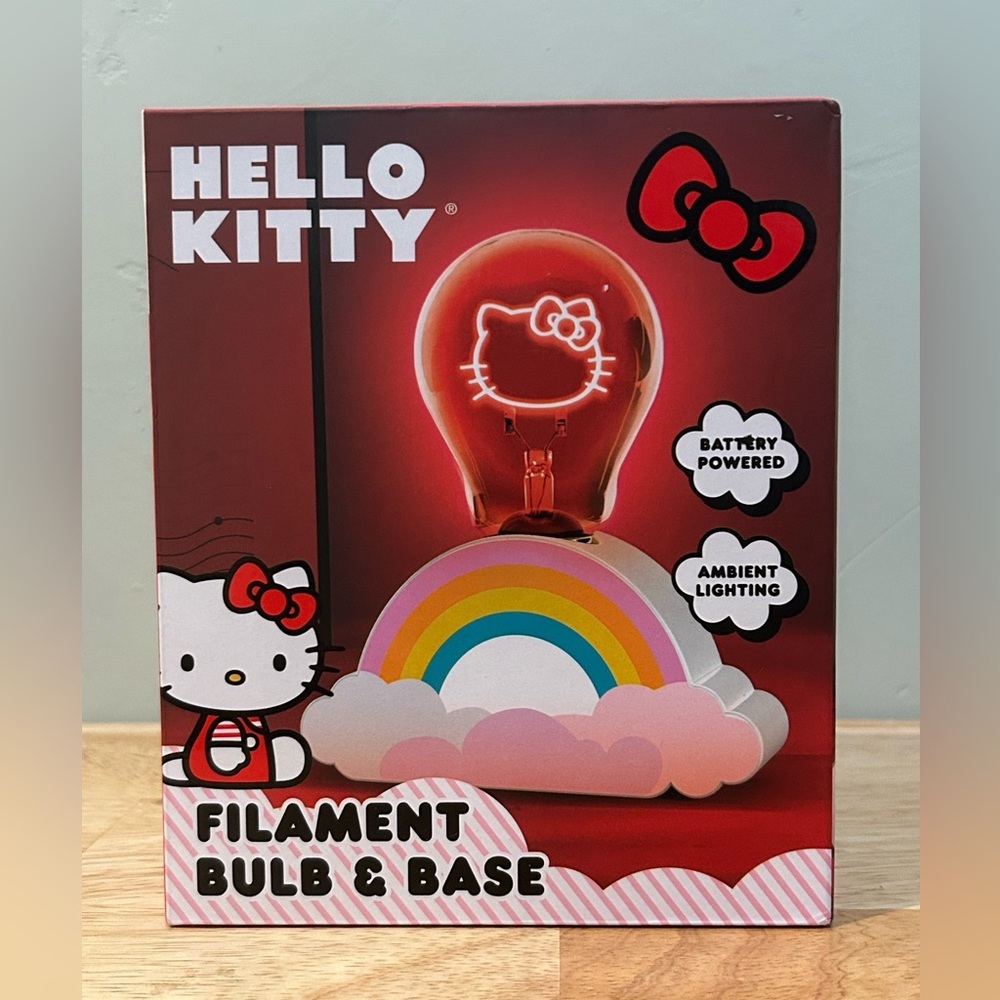 Hello Kitty Filament Bulb And Base Rainbow Glow Light Made By Sanrio.